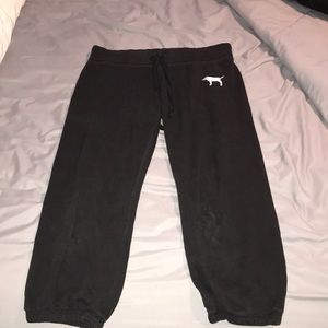 PINK black capris sweatpants